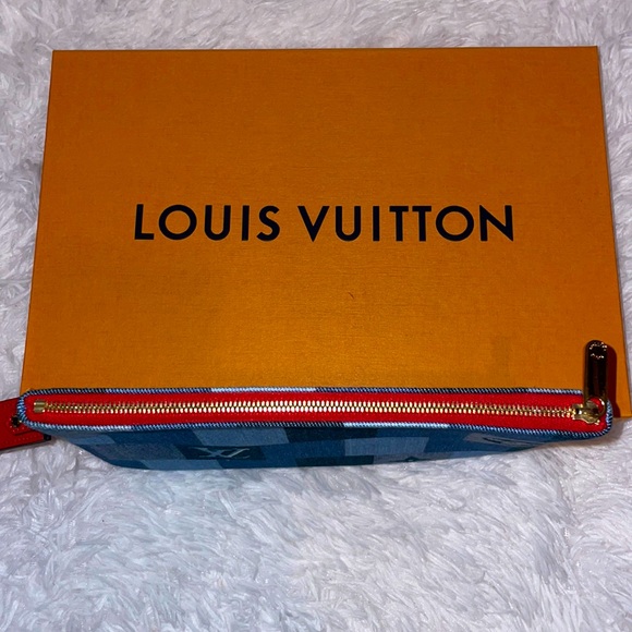 New Louis Vuitton Damier Denim Rouge City Monogram Patchwork City Pouch Wristlet - Picture 10 of 17